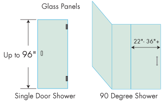 Frameless Shower Door - 90-Degree Shower Door